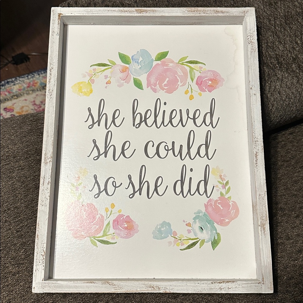 Hobby Lobby Floral Inspirational Wall Art - Pink, Blue, Green